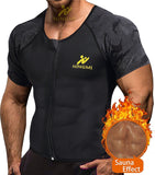 NINGMI Sport Shirt Body Shaper Slimming Waist Trainer Men Tank Top Neoprene Sauna Vest with Zipper Mesh Shapewear Warming Jacket - Stardust Hut