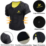 NINGMI Sport Shirt Body Shaper Slimming Waist Trainer Men Tank Top Neoprene Sauna Vest with Zipper Mesh Shapewear Warming Jacket - Stardust Hut