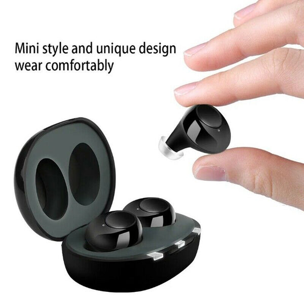 1 Pair USB Rechargeable Mini In Ear Portable Invisible Hearing Aids Assistant Adjustable Tone Sound Amplifier For Deaf Elderly - Stardust Hut