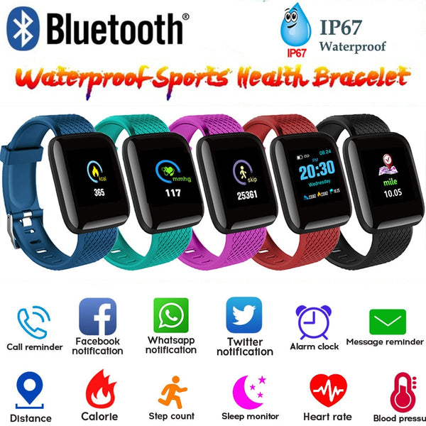 Smart Bracelet Blood Pressure Measurement Waterproof Fitness Tracker Watch Heart Rate Monitor Pedometer Smart Band Women Men - Stardust Hut