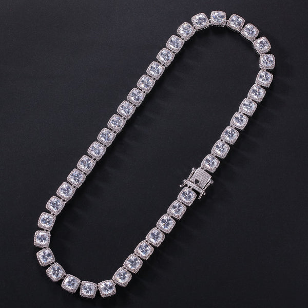 UWIN Square Cubic Zirconia Tennis Chains Top Quality Hiphop Necklace Luxury Full Iced Out CZ Jewelry For Men Women Drop Shipping - Stardust Hut