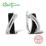 SANTUZZA Silver Earrings For Women 925 Sterling Silver Stud Earrings Silver 925 with Stones Cubic Zirconia brincos Jewelry - Stardust Hut