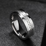 Hot Selling 7mm Width High Polished Tungsten Carbide Wedding Rings Flat Top Inlay Silver Size 7-12 Comfort Fit For Man - Stardust Hut