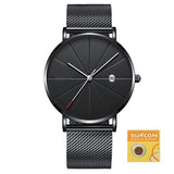 DONROSIN Men Casual Slim Black Mesh Steel Wrist Sport Watch Fashion Mens Watches Top Brand Luxury Quartz Watch Relogio Masculino - Stardust Hut