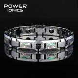 Power Ionics Magnetic Bracelet Men Luxury Natural Shell Never Scratch Tungsten Steel Bracelets For Women Cross Jewelry Gifts - Stardust Hut