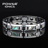 Power Ionics Magnetic Bracelet Men Luxury Natural Shell Never Scratch Tungsten Steel Bracelets For Women Cross Jewelry Gifts - Stardust Hut